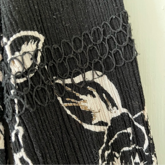 Free People | Black Floral Crepe Long Sleeve Snap To It Swing Tunic Dress, Small - Picture 7 of 10